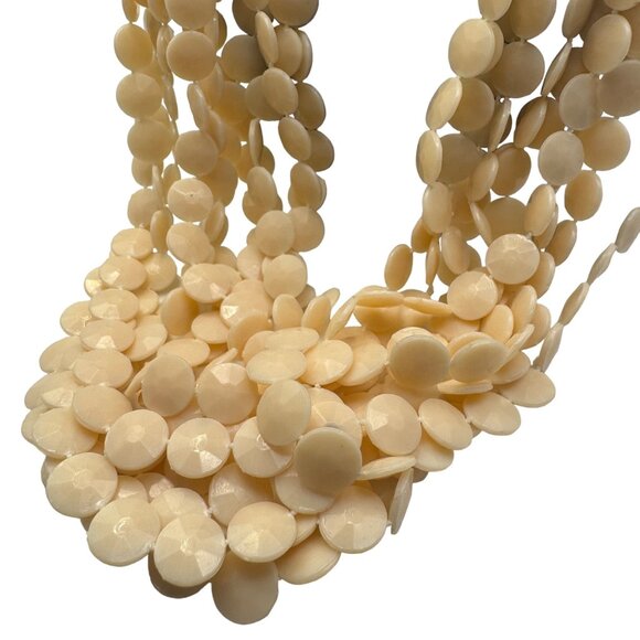 Vintage Multi Strand Plastic Disc Necklace With Metal Clasp - Picture 4 of 6